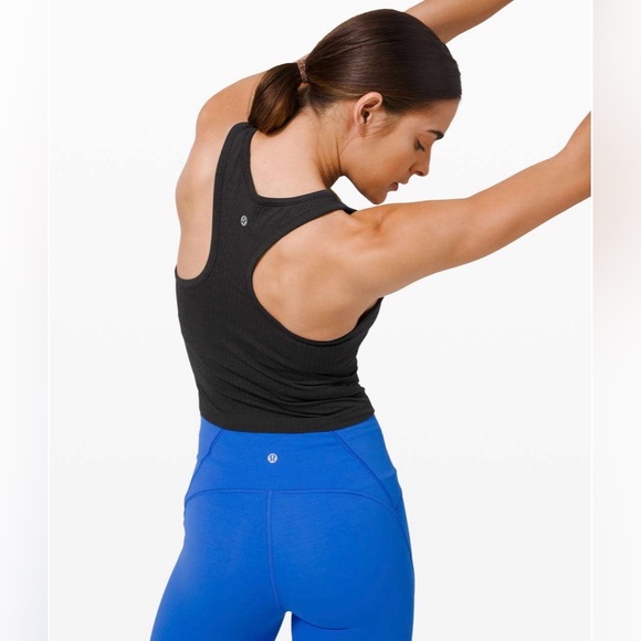 Lululemon Ebb To Street Racerback Crop Tank - Black - Picture 2 of 6